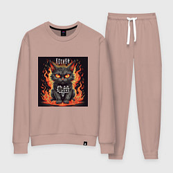 Костюм хлопковый женский Сингл Котики - Скелеты в шкафу, цвет: пыльно-розовый