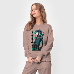 Костюм хлопковый женский Jiyan, цвет: пыльно-розовый — фото 2