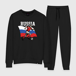 Костюм хлопковый женский Футболист России, цвет: черный