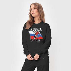Костюм хлопковый женский Футболист России, цвет: черный — фото 2