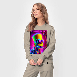 Костюм хлопковый женский Cyber Bart - neon glow fantasy, цвет: миндальный — фото 2