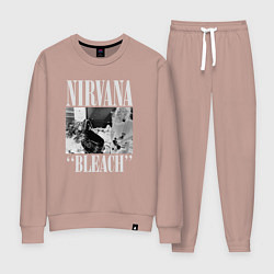 Костюм хлопковый женский Nirvana bleach black album, цвет: пыльно-розовый