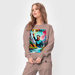 Костюм хлопковый женский Ill be back - Stalin, цвет: пыльно-розовый — фото 2
