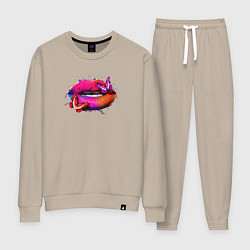 Костюм хлопковый женский Чужие губы, цвет: миндальный