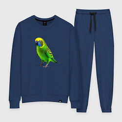 Костюм хлопковый женский Зеленый попугай, цвет: тёмно-синий