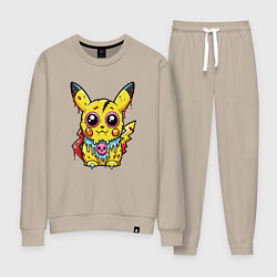 Женский костюм Пикачу треснутый зомби