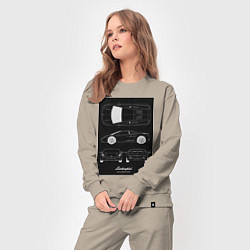 Костюм хлопковый женский Lamborghini гоночный, цвет: миндальный — фото 2