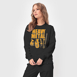 Костюм хлопковый женский Heavy metal - медные духовые, цвет: черный — фото 2