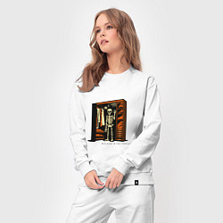 Костюм хлопковый женский Скелет в шкафу, цвет: белый — фото 2