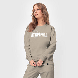 Костюм хлопковый женский Atomfall logo, цвет: миндальный — фото 2