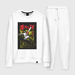 Костюм хлопковый женский Человек-бензопила Денджи воплощение демона, цвет: белый