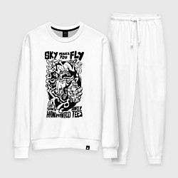 Костюм хлопковый женский Небо зовёт летать, цвет: белый