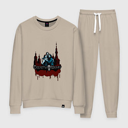 Костюм хлопковый женский Арт город любви - Скелеты в шкафу, цвет: миндальный