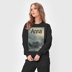 Костюм хлопковый женский Anna-горы, цвет: черный — фото 2