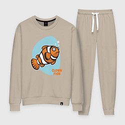 Костюм хлопковый женский Рыбка-клоун, цвет: миндальный