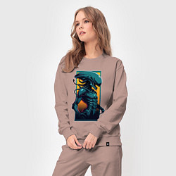 Костюм хлопковый женский Пришелец Чужой, цвет: пыльно-розовый — фото 2