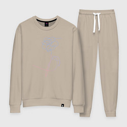 Костюм хлопковый женский BTS Flowers, цвет: миндальный