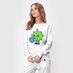 Костюм хлопковый женский Вирус и планета, цвет: белый — фото 2