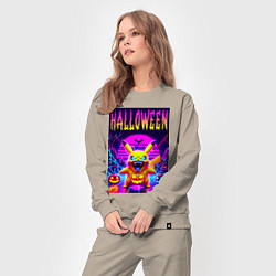 Костюм хлопковый женский Pikachu - halloween vaporwave, цвет: миндальный — фото 2