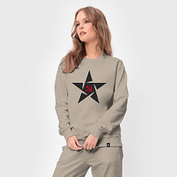 Костюм хлопковый женский Black star USSR, цвет: миндальный — фото 2