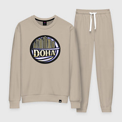 Костюм хлопковый женский Катар - Доха, цвет: миндальный