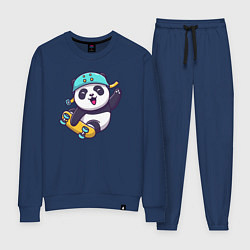 Костюм хлопковый женский Skater panda, цвет: тёмно-синий