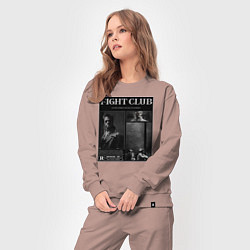 Костюм хлопковый женский Бойцовский клуб постер, цвет: пыльно-розовый — фото 2
