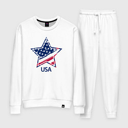 Костюм хлопковый женский Star - USA, цвет: белый