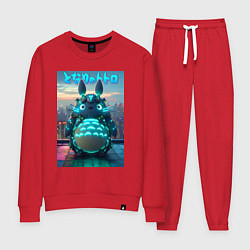 Костюм хлопковый женский Cyber Totoro - neon glow fantasy, цвет: красный