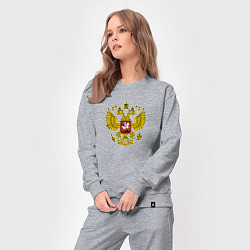 Костюм хлопковый женский Герб РФ главный, цвет: меланж — фото 2