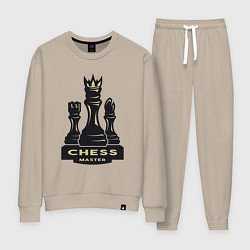 Костюм хлопковый женский Chess master, цвет: миндальный