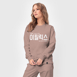 Костюм хлопковый женский Ли Феликс stray kids, цвет: пыльно-розовый — фото 2