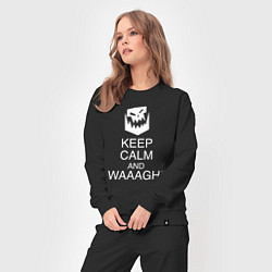 Костюм хлопковый женский Warhammer keep calm and waaagh, цвет: черный — фото 2