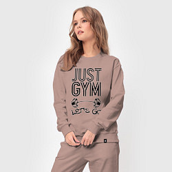 Костюм хлопковый женский Just gym, цвет: пыльно-розовый — фото 2