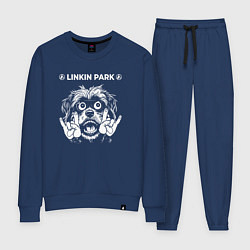 Костюм хлопковый женский Linkin Park 2024 rock dog, цвет: тёмно-синий