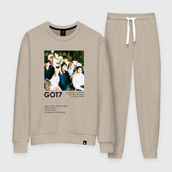 Костюм хлопковый женский GOT7 группа основание, цвет: миндальный