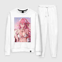 Костюм хлопковый женский Яэ Мико, цвет: белый