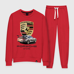 Костюм хлопковый женский Porsche GT 3 RS motorsport, цвет: красный