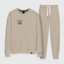 Костюм хлопковый женский Персонаж Беби Йода, цвет: миндальный