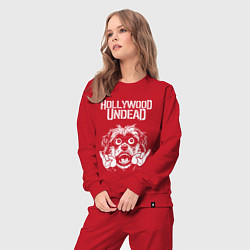 Костюм хлопковый женский Hollywood Undead rock dog, цвет: красный — фото 2