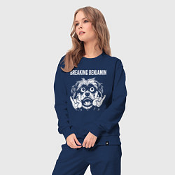 Костюм хлопковый женский Breaking Benjamin rock dog, цвет: тёмно-синий — фото 2