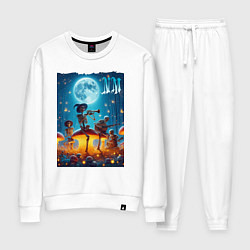 Костюм хлопковый женский Musical quartet Neon mushrooms, цвет: белый