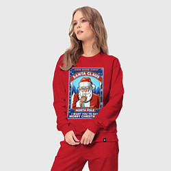 Костюм хлопковый женский Santa Claus north pole, цвет: красный — фото 2