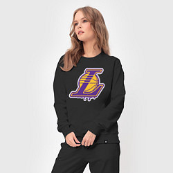 Костюм хлопковый женский Lakers team, цвет: черный — фото 2