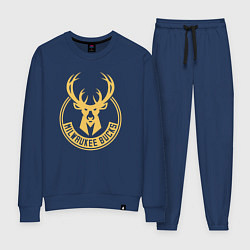 Костюм хлопковый женский NBA Milwaukee Bucks, цвет: тёмно-синий