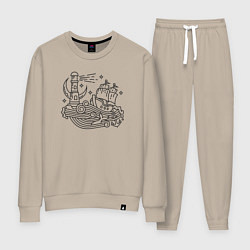 Костюм хлопковый женский Sea ship, цвет: миндальный