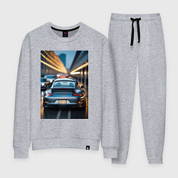 Костюм хлопковый женский Porsche 911 в городе, цвет: меланж