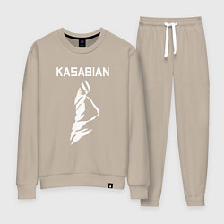 Костюм хлопковый женский Kasabian - logo, цвет: миндальный