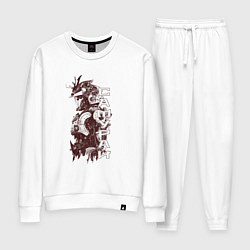 Костюм хлопковый женский Кибернетический самурай, цвет: белый