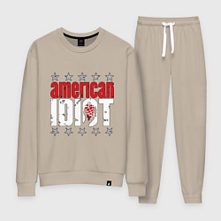 Костюм хлопковый женский Green Day - american idiot, цвет: миндальный